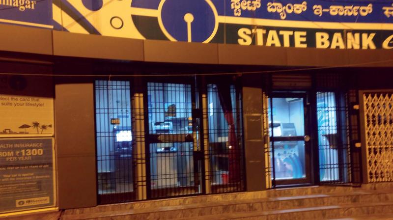 Grills put up at an SBI ATM in Bengaluru