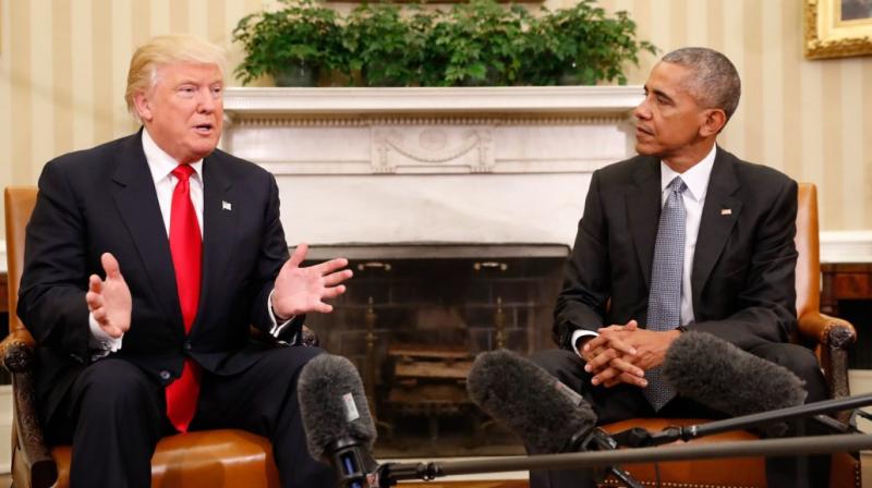 US President-elect Donald Trump with outgoing President Barack Obama. (Photo: AP/File)