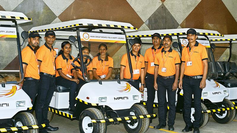 The team operating battery-operated buggies. (Photo: DC)