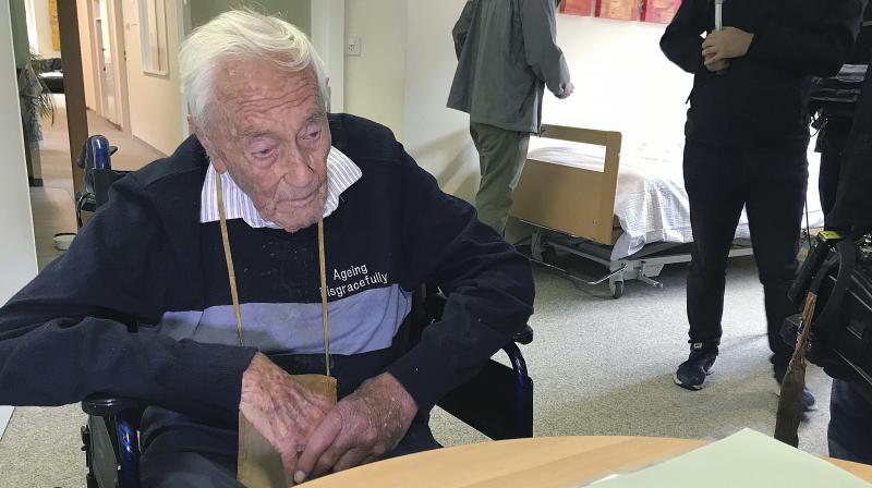 Picture shows 104-year-old Australian David Goodall in a room in Liestal near Basel, Switzerland, where he plans to end his life on Thursday, May 10, 2018. (Photo: AP)