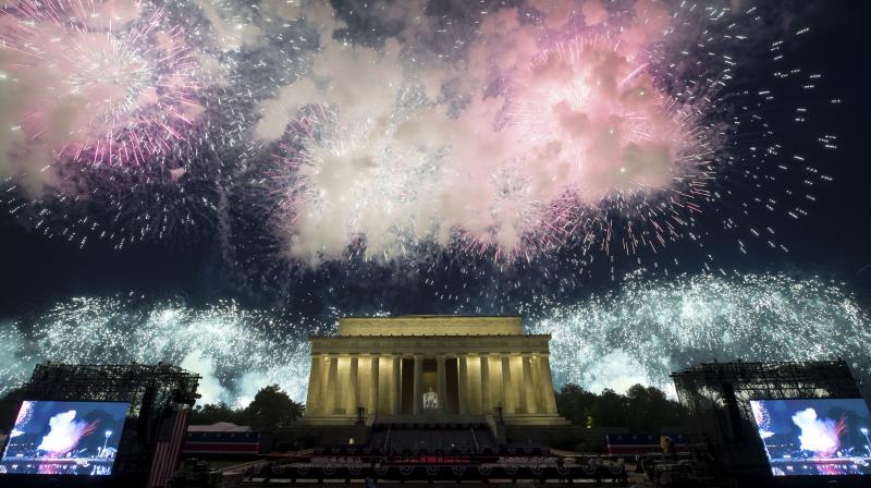 Breathtaking firework display on the Fourth of July