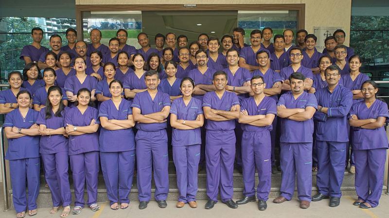Doctors at the People Tree Hospitals; (inset) Dr Chandrasekar Chikkamuniyappa