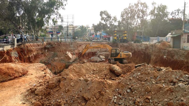 An underpass being constructed at Horamavu railway crossing	(Photo: DC)