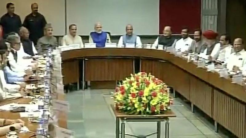 Prime Minister Narendra Modi at the all-party meet (Photo: Twitter)