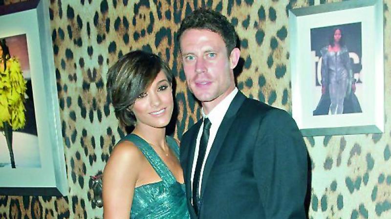 Wayne Bridge with his wife Frankie