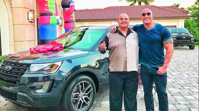Dwayne Johnson shared on Instagram that he surprised his father with a car for Christmas.