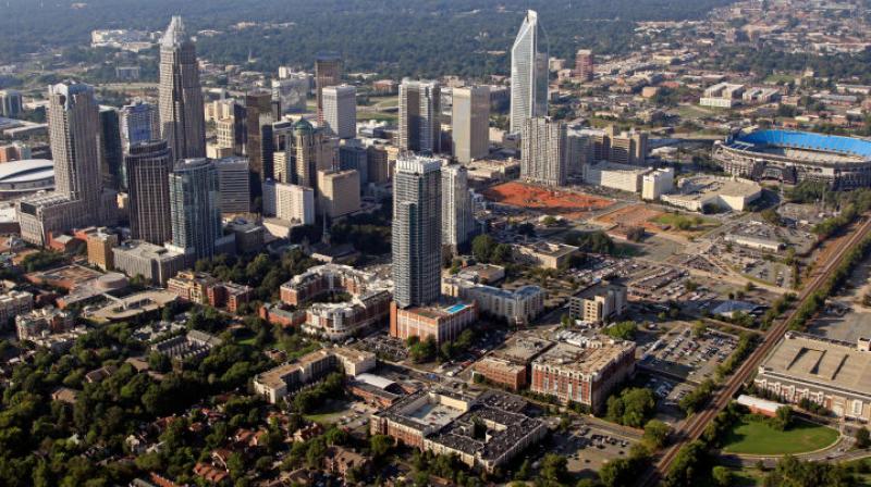 Birds eye view of North Carolinas metropolitan downtown. Photo: AP