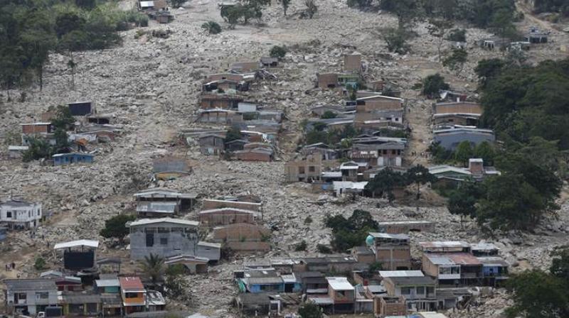 Destroyed homes are seen from the air in Mocoa, Colombia, Tuesday, April 4, 2017. (AP Photo)