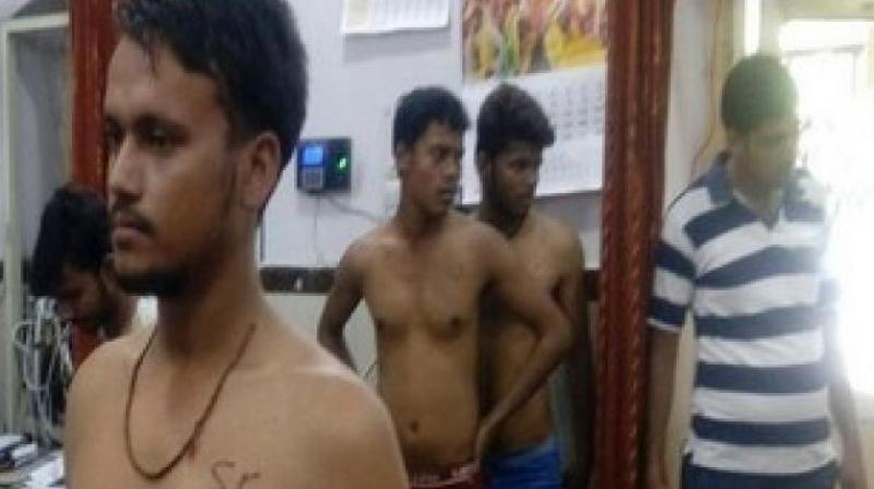 The incident of police aspirants in BJP-ruled Madhya Pradesh having caste categories written on their bare chests sparked condemnation on Monday from the chiefs of the Congress and the BSP who alleged this reflected the casteist attitude of the saffron party. (Photo: ANI)