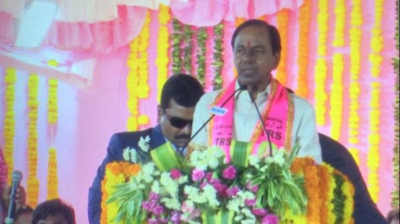 In Tamil Nadu, people rule their own state with their leaders. Similarly, we shall retain power and not surrender to Delhi leadership, KCR said. (Photo: Twitter | ANI)