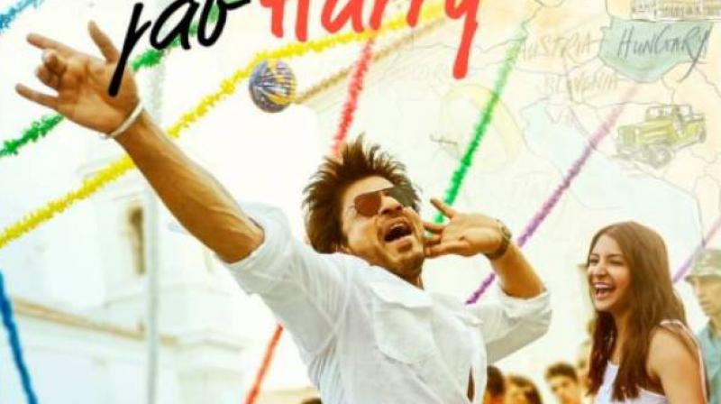 Shah Rukh Khan and Anushka Sharma in a poster of Jab Harry Met Sejal