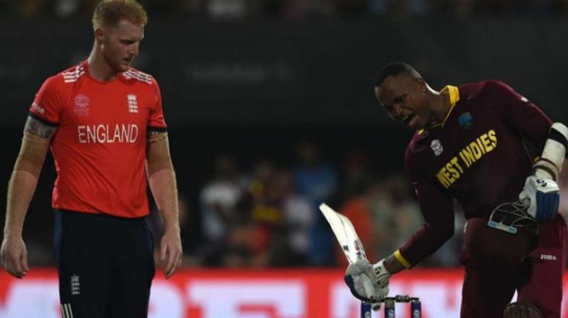 Both shared a fierce rivalry ever since Ben Stokes was saluted by Marlon Samuels when he left the field after being dismissed in a Grenada Test of April 2015, before they once again collided in last years World T20 final in Kolkata. (Photo: AFP)