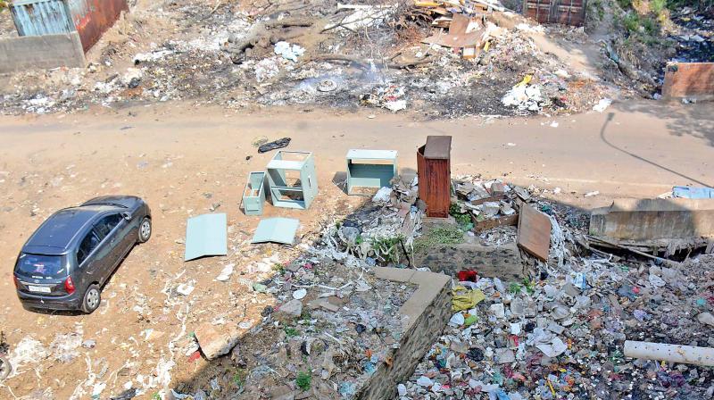 Guindy industrial estate with green and e-wastes piled up. (Photo: DC)