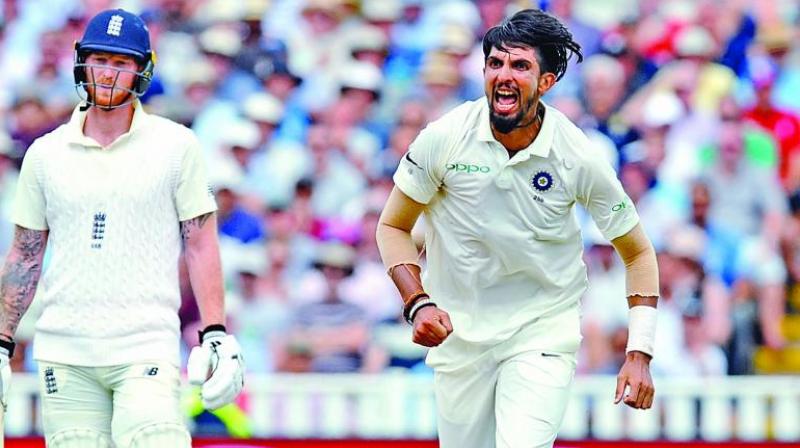 Ishant Sharma celebrates an English wicket on day three of the first Test at Edgbaston. (Photo: AP)