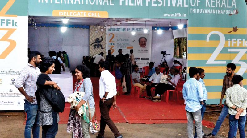 IFFK media cell at Tagore theater premises. (Photo: Peethambaran Payyeri)