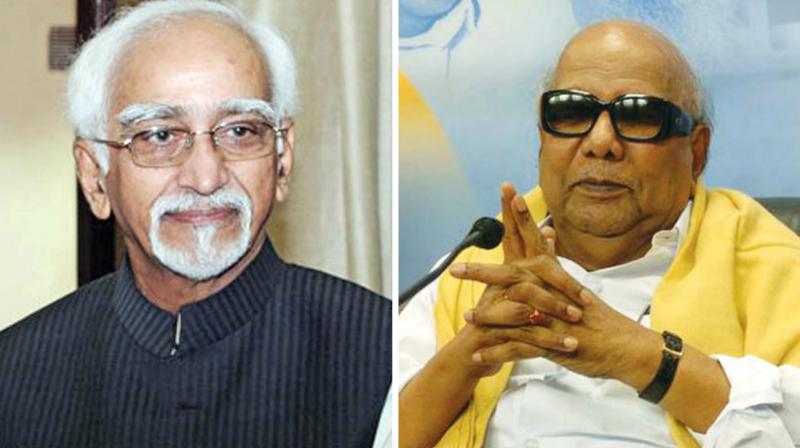 Hamid Ansari and M Karunanidhi