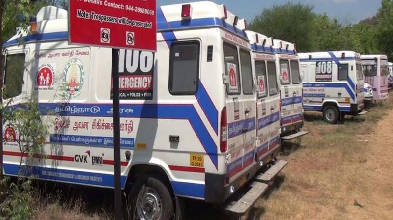 Ambulances parked in the yard. (Photo: DC)