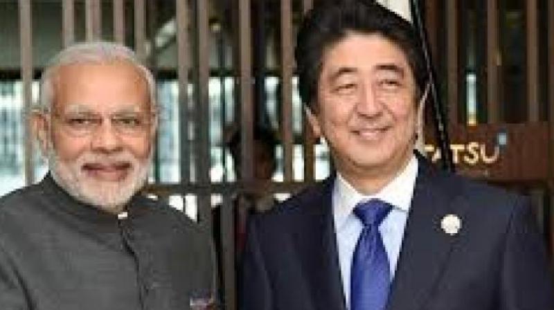Indian Prime Minister Narendra Modi and Japanese Prime Minister Shinzo Abe