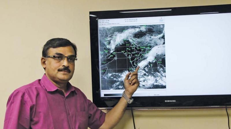 Dr. S. Balachandran, Deputy Director General of Meteorology, addresses the media regarding the onset of NE monsoon on Tuesday. (Photo: DC)