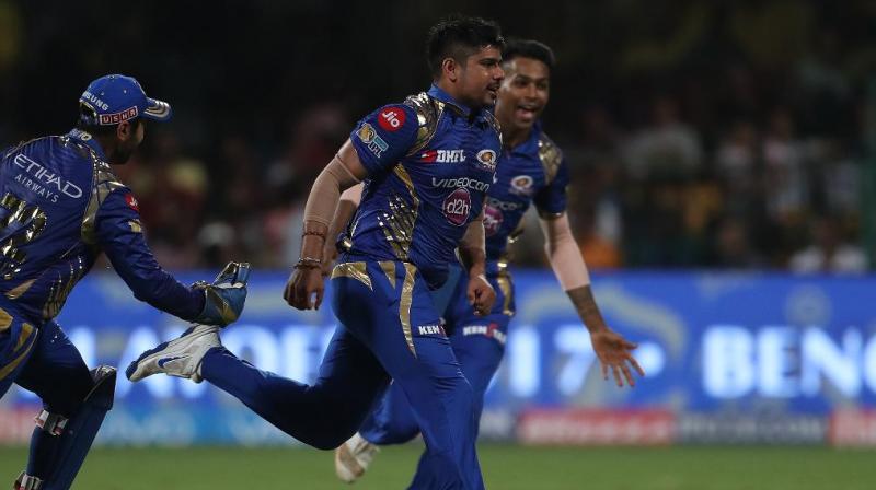 Krunal Pandya anchored the innings well, and also took the attack to the tricky KKR spinners to win it for MI. (Photo: BCCI)