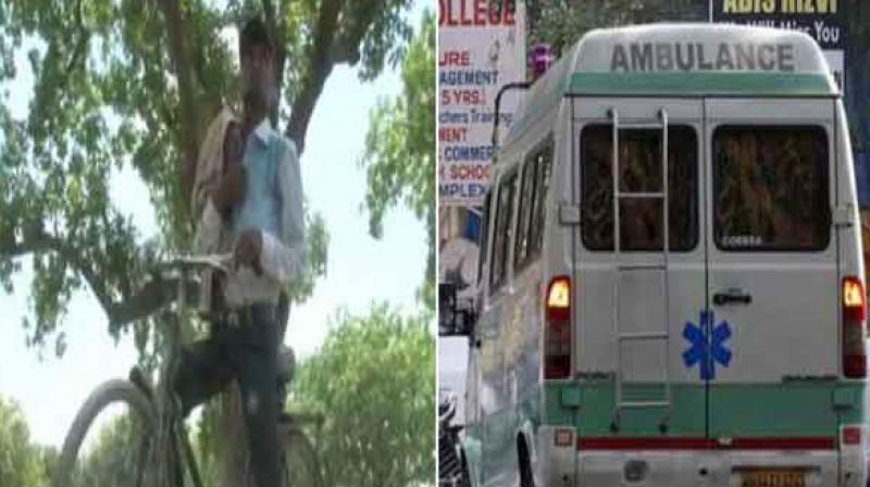 The uncle had to carry her body on a bicycle as his plea for an ambulance fell on deaf ears. (Photo: ANI/Twitter)