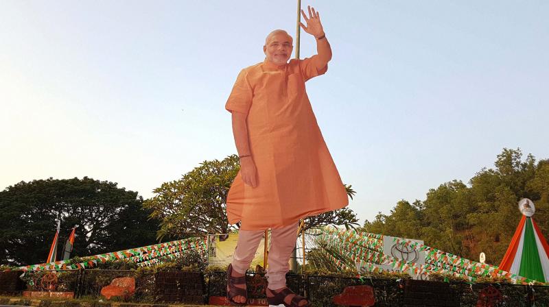 A big size cut-out of Prime Minister Narendra Modi. (Photo: PTI)