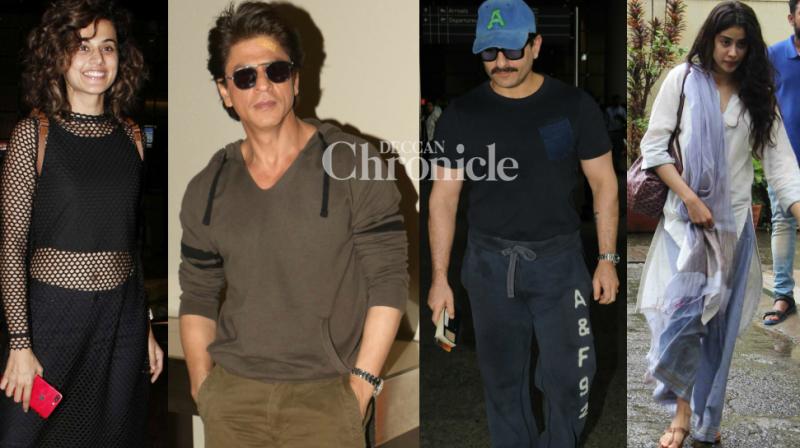 SRK promotes Jab Harry Met Sejal; Saif, Taapsee, Jhanvi, others snapped