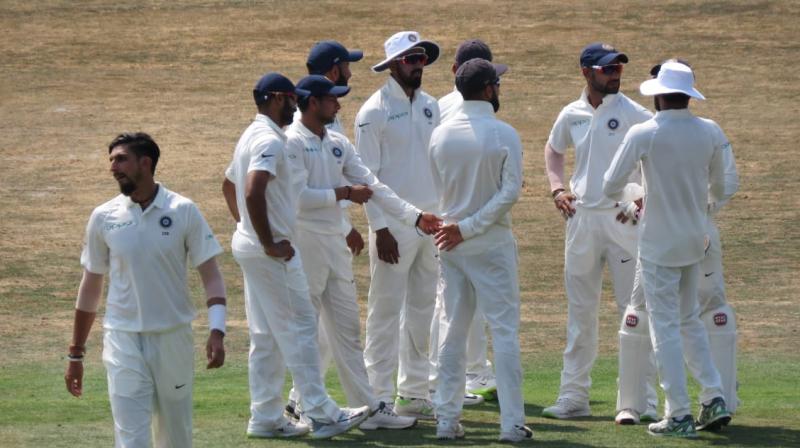 Indias pacers all had a good workout on day three as well, with Hardik Pandya (0-54) and Ishant Sharma (3-59) sharing the second new ball. (Photo: BCCI)