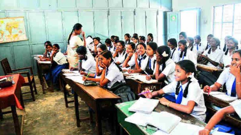 In the hometown of municipal administration minister P. Narayana, most of the corporation run high schools in Nellore city have been functioning without sufficient classrooms, teaching staff, toilets, libraries and labs. (Representational image)