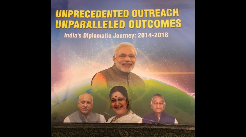 In the booklet, Akbar also features in the inside pages as part of Team MEA alongside External Affairs Minister Sushma Swaraj, MoS General VK Singh and others. (Photo: Twitter | @MYaskhi)