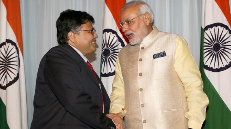 Pranav Desai, Head of VoSAP meeting PM Narendra Modi. (Photo: Voice of SAP website)
