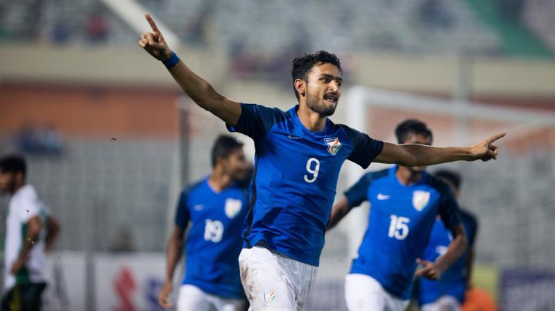 After a goalless first-half, Manvir scored his first in the 49th minute only to double the score-line twenty minutes later. (Photo: AIFF Media)