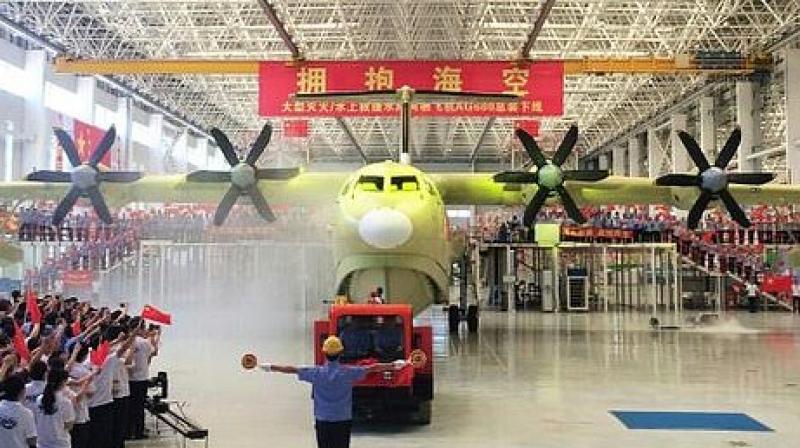 The plane codenamed Kunlong according to state news agency Xinhua, took off from the southern city of Zhuhai and landed after roughly an hour long flight. (Photo: AFP)