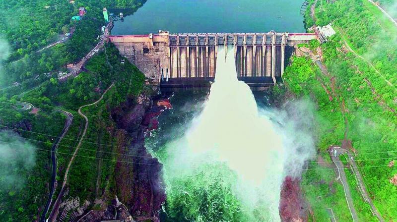 Water being released after the gates were opened.