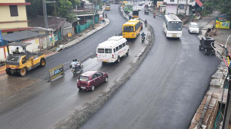 The newly-widened road at Chambakkara in Kochi.