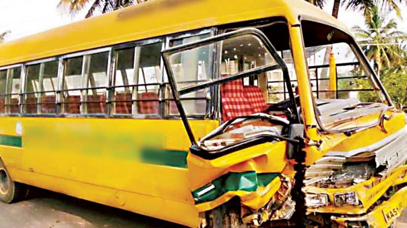The accident took place around 8 am when the bus was heading towards the school.   (Representational Image)