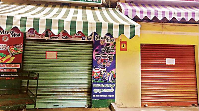 One of the shops at Indiranagar sealed by the BBMP