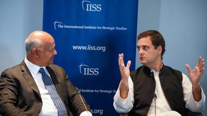 Congress President Rahul Gandhi in a panel at International Institute for Strategic Studies (IISS), in London. (Photo: PTI)