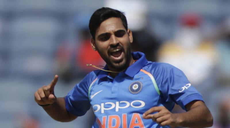 Bhuvneshwar Kumar, who has been working on the knuckleball for almost one year, claimed a five-wicket haul at the New Wanderers Stadium on Sunday as India won the first T20I against South Africa by 28 runs. (Photo: AP)