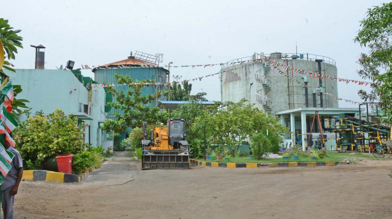 The bio-gas plant at the Koyambedu market premises.  (Photo:DC)