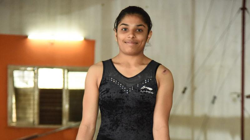 Aruna Budda Reddy registered score of 13.649 to clinch bronze medal in womens vault at the 2018 Gymnastics World Cup. (Photo: Deccan Chronicle)