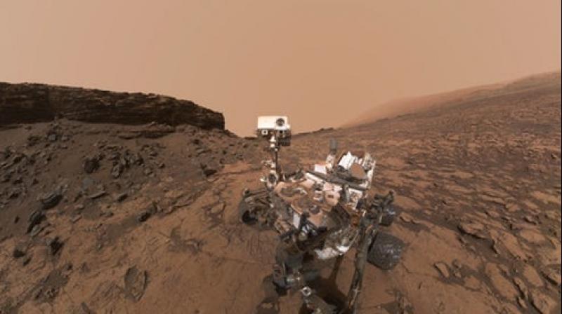 The Curiosity rover, seen here snapping a selfie in 2016, has turned its camera to the sky and taken some shots of fast-moving clouds in the Red Planets atmosphere (Credit: NASA/JPL-Caltech/MSSS)