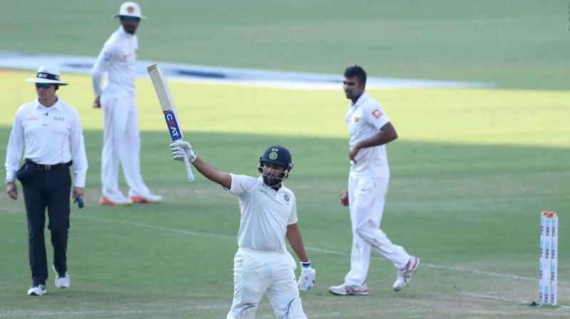 Playing his first Test in more than a year after recovering from a career-threatening injury, Rohit Sharma scored his third hundred, first ton in longest version in more than four years.(Photo: BCCI)