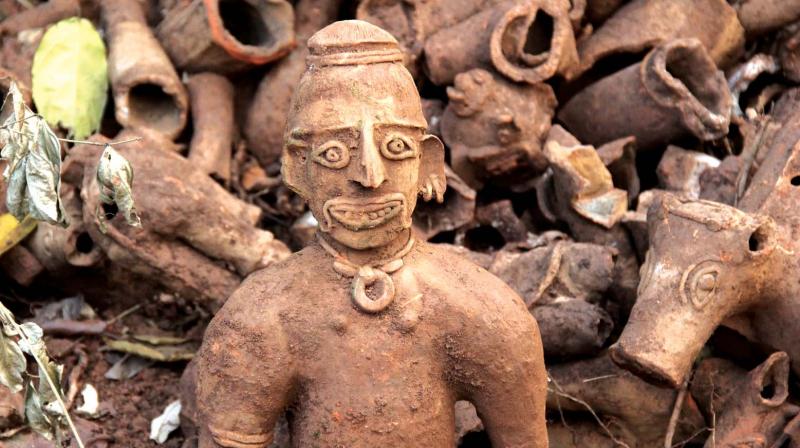 One of the clay idols recovered from the site. 	(Photo: DC)