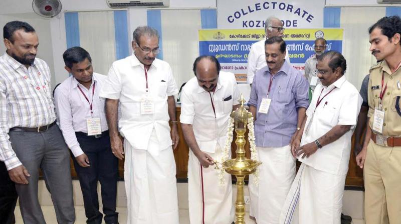 Revenue minister E. Chandrashekaran inaugurates SRRF project in Kozhikode on Friday. 	(Photo: DC)