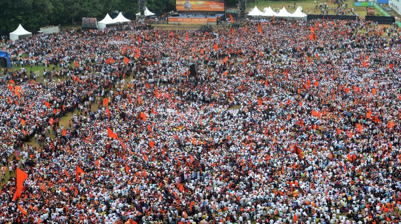The chief ministers announcement came on a day the Maratha community took out a massive silent march- Maratha Kranti Morcha - in south Mumbai to press for reservation in jobs and education, among other demands. (Photo: Rajesh Jadhav)