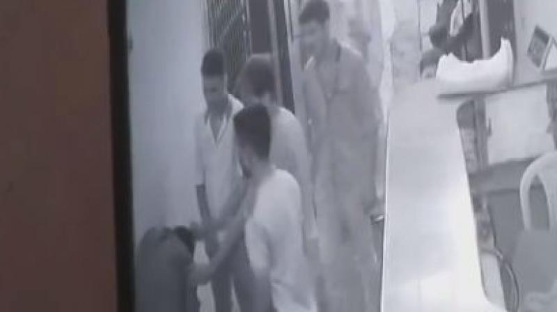 The men involved in the assault were captured in the CCTV camera installed in the nursing home. (Photo: ANI/Twitter)