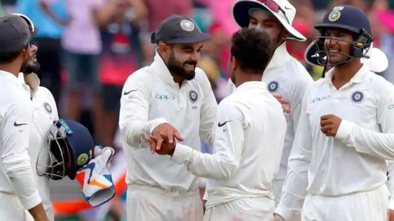 India scripted history winning their first ever series on Australian soil beating the home team 2-1 after the fourth and final Test ended in a tame draw due to inclement weather. (Photo: AFP)