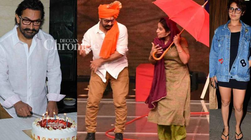 Aamir celebrates with media, well-wishers, shoots for TV show on birthday Aamir celebrates with media, well-wishers, shoots for TV show on birthday