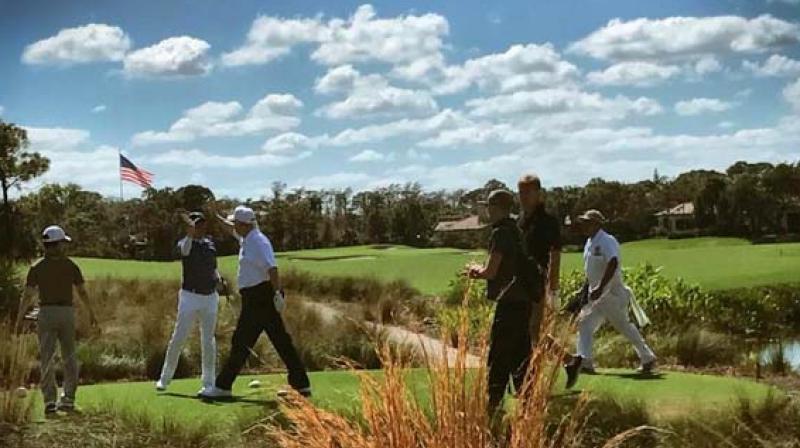 Donald Trump and Japans Shinzo Abe share high-five on Florida golf course